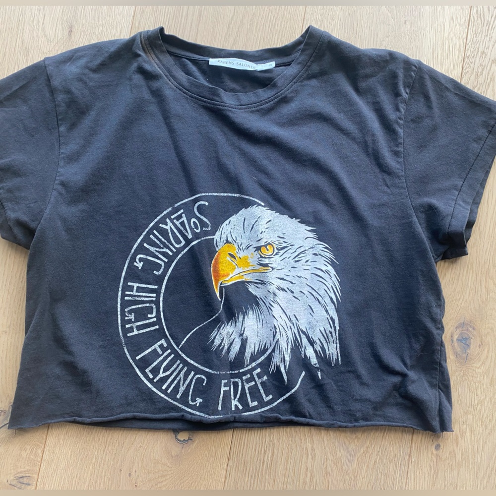 Rabens Saloner cropped Black Tee